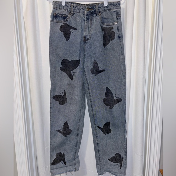 Adika Women’s Size Medium Butterfly Print Jeans - Picture 1 of 6
